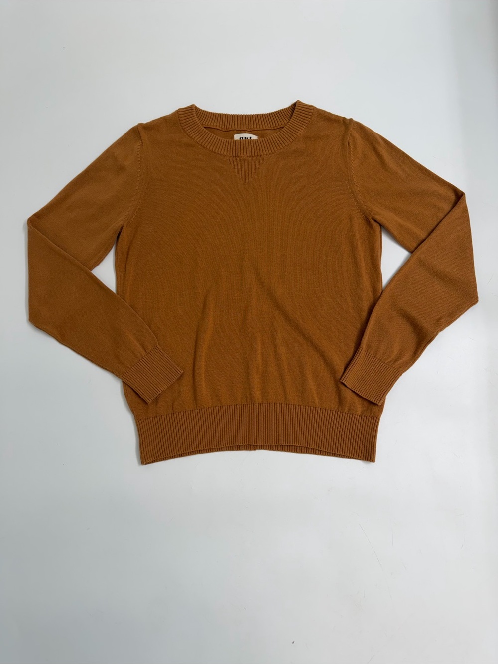 Pact Organic Cotton Sweater Women’s M Camel Brown Crewneck Minimalist Knit